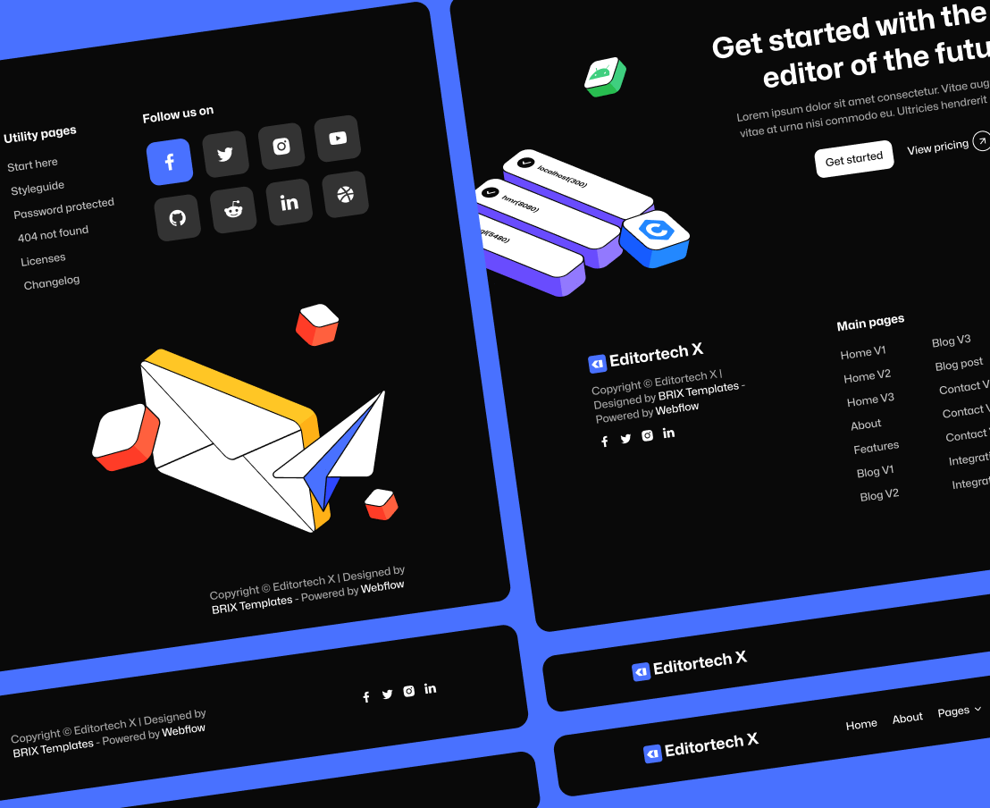 Gurukul Network - Headers and Footers - Tech App Webflow Template