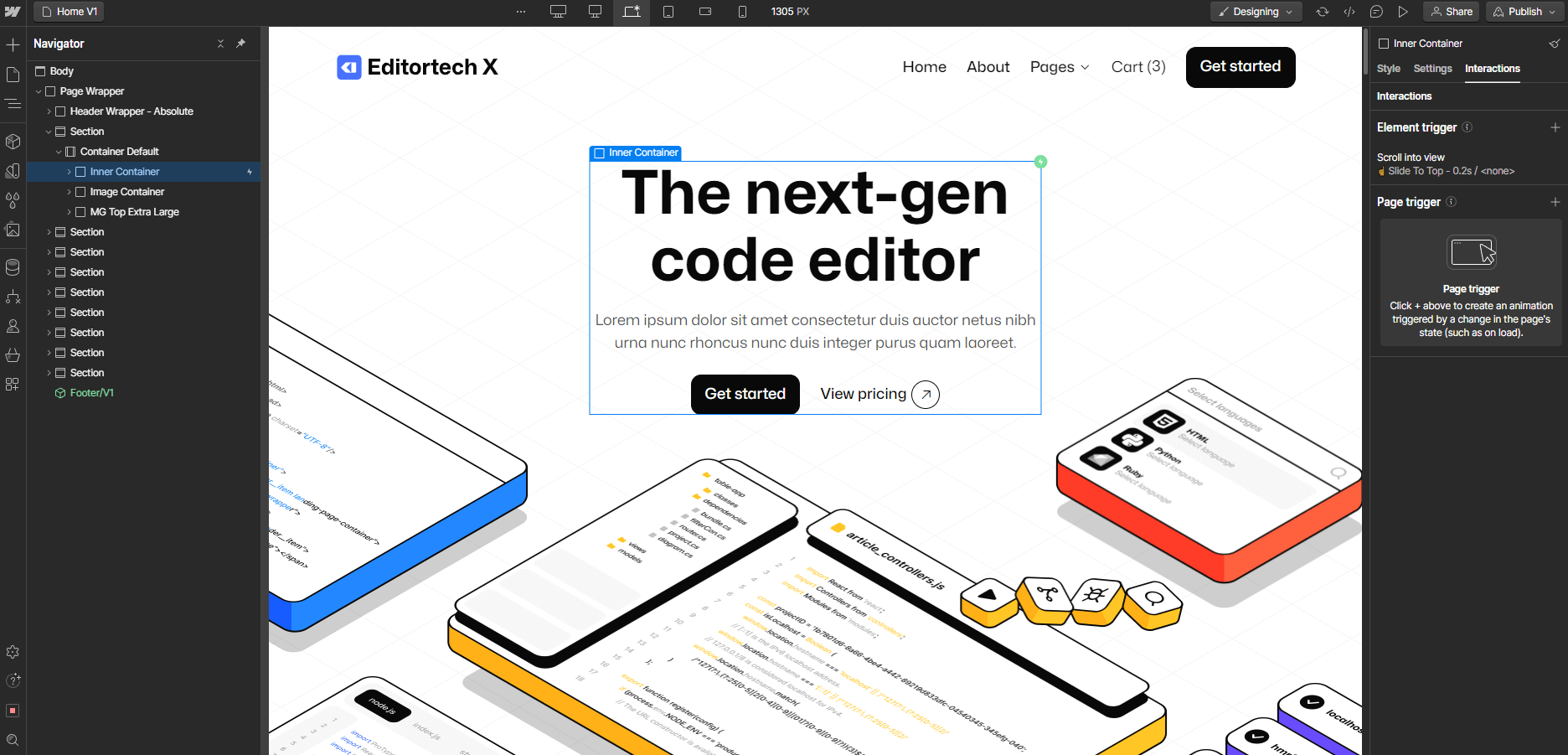 Animations - Editortech X Webflow Template